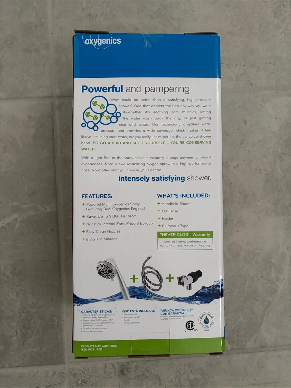 Oxygenics Chrome Multi-Setting Handheld Shower Head